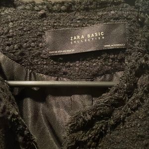 Zara Tweed Coat - Black